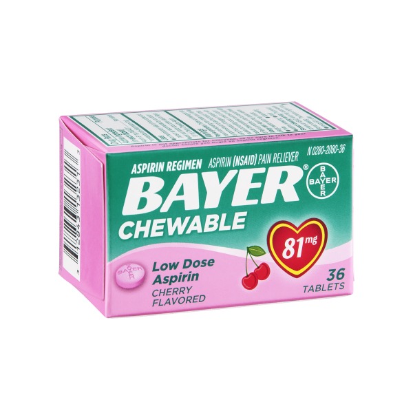 Bayer Chewable Cherry Flavored Low Dose "Baby" Aspirin