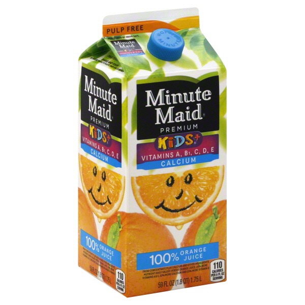 Minute Maid Premium Kids+ Pulp Free 100 Orange Juice