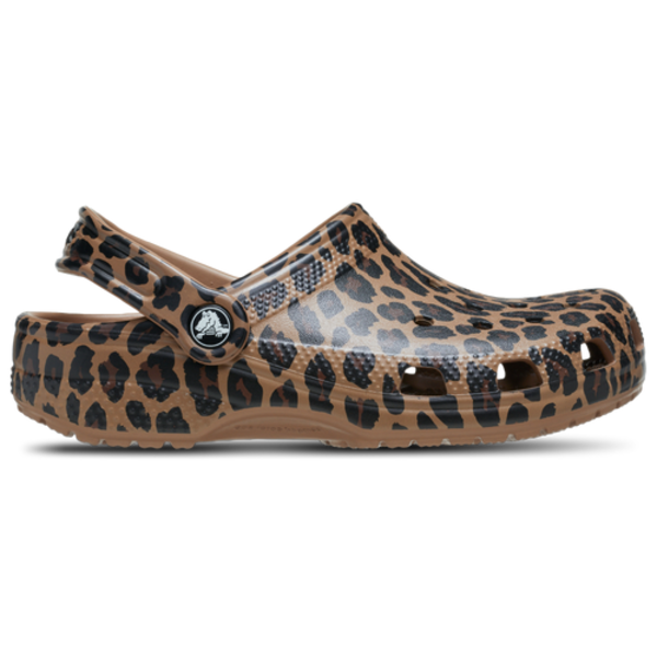 Crocs Girls' Classic Clogs, Size 4 - Leopard