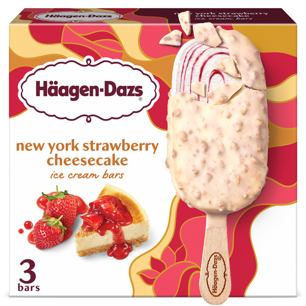 Haagen-Dazs New York Strawberry Cheesecake Ice Cream Bars Same-Day