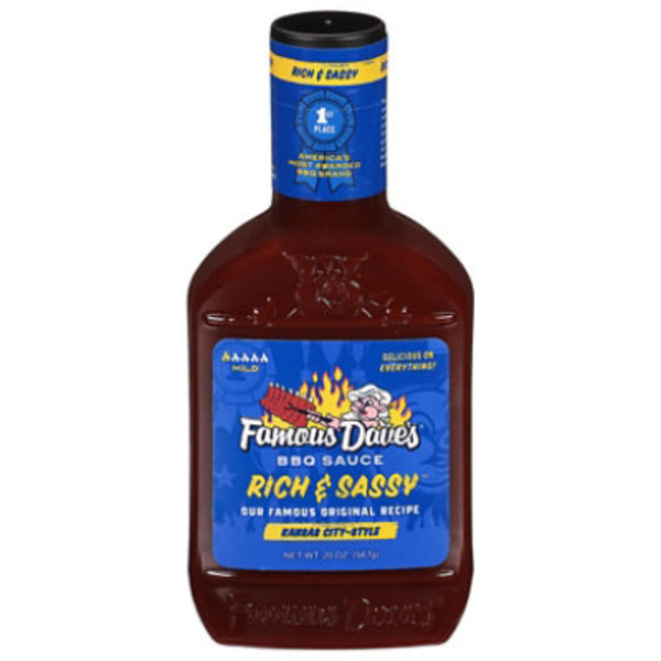 Famous Dave's BBQ Sauce, Rich & Sassy, Original Recipe, Kansas City-Style