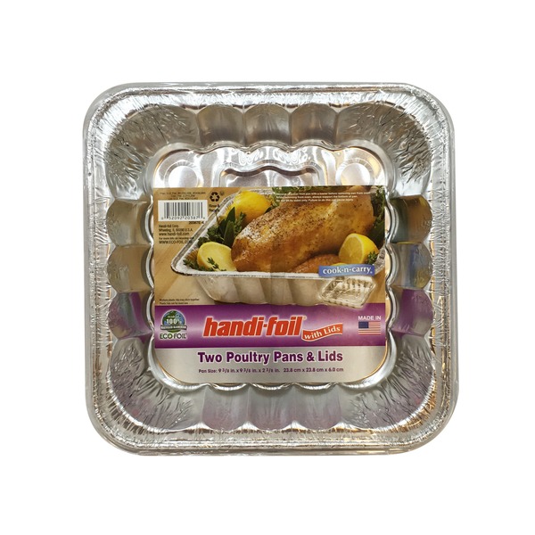HandiFoil EcoFoil Poultry Pans & Lids (9 3/8 in x 9 3/8 in x 2 3/8 in