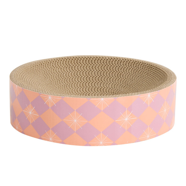 Whisker City Plaid Star Bowl Cat Scratcher for Nesting
