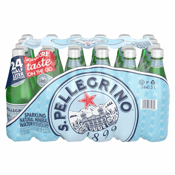 S.Pellegrino Sparkling Natural Mineral Water, 16.9 fl oz, 24-count