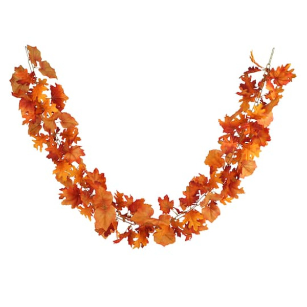 Ashland Orange Oak, Maple & Grape Leaves Chain Garland
