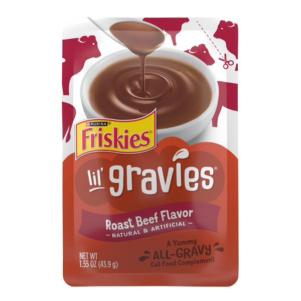 Purina Friskies Lil' Gravies Roast Beef Flavor Cat Food Complement Lickable Cat Treats
