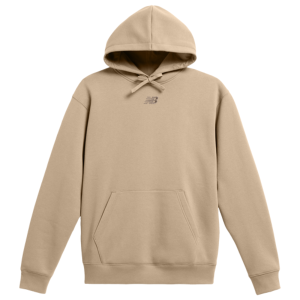 New Balance Men's Oversized Center Embroidered Hoodie - Tan/White