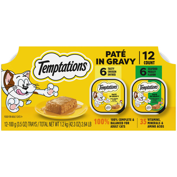 TEMPTATIONS Wet Cat Food, Paté in Gravy Flavor Variety Pack Same