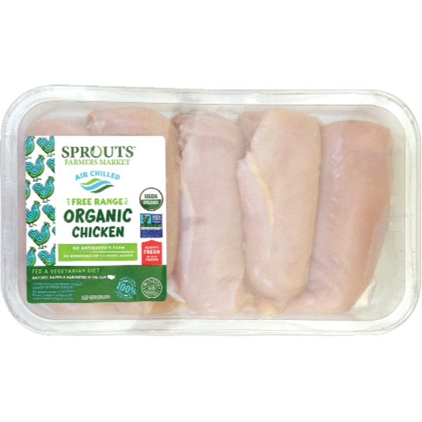 Sprouts Organic Fresh Boneless Skinless Chicken Breast Value Pack with Rib Meat