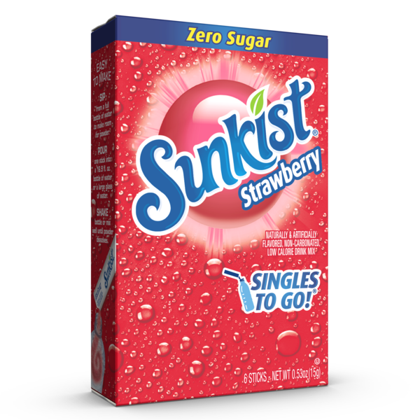 Sunkist Strawberry Drink Sticks, Low Calorie Same-Day Delivery