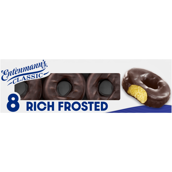 Entenmann's 8 ct, Rich Frosted, Donuts, Dipped Donuts, 15 oz
