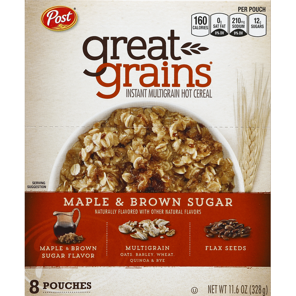 Great Grains Hot Cereal, Instant Multigrain, Maple & Brown Sugar Same ...