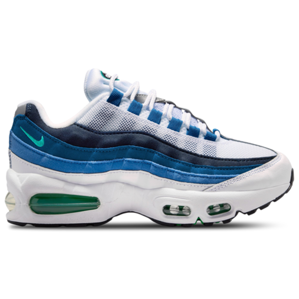 Nike Big Kids' Air Max 95 Big Bubble Premium Casual Shoes, Size 5.5 - White/Emerald Green/Lake Blue