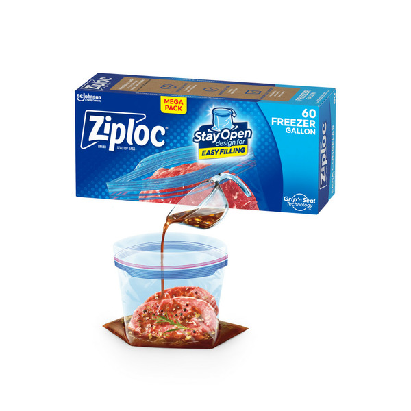 Ziploc Freezer Bags with Stay Open Design for Easy Filling Same
