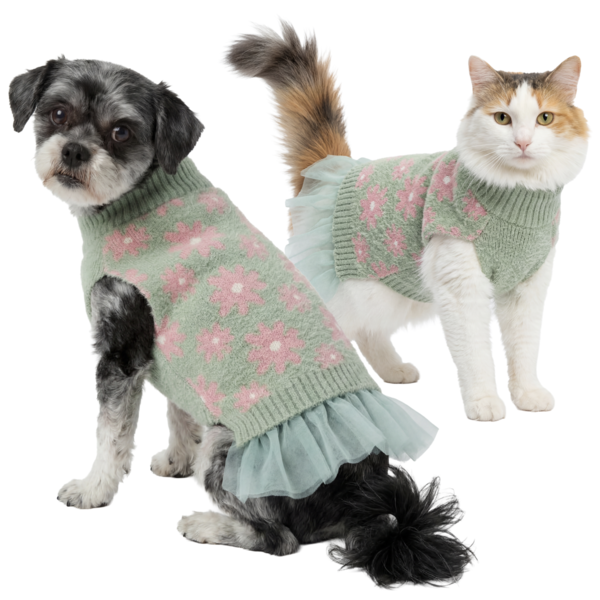 Play On Dog Sweater Dress, Medium