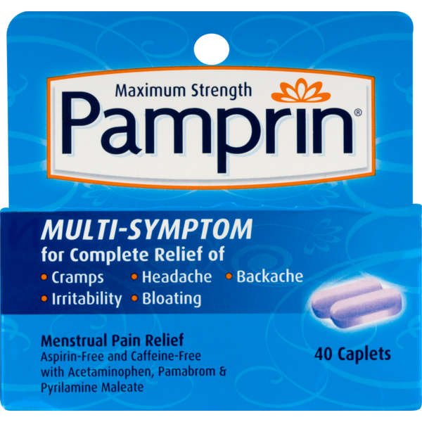 Pamprin Maximum Strength MultiSymtpom Menstrual Pain Relief Caplets (40 ct) Instacart