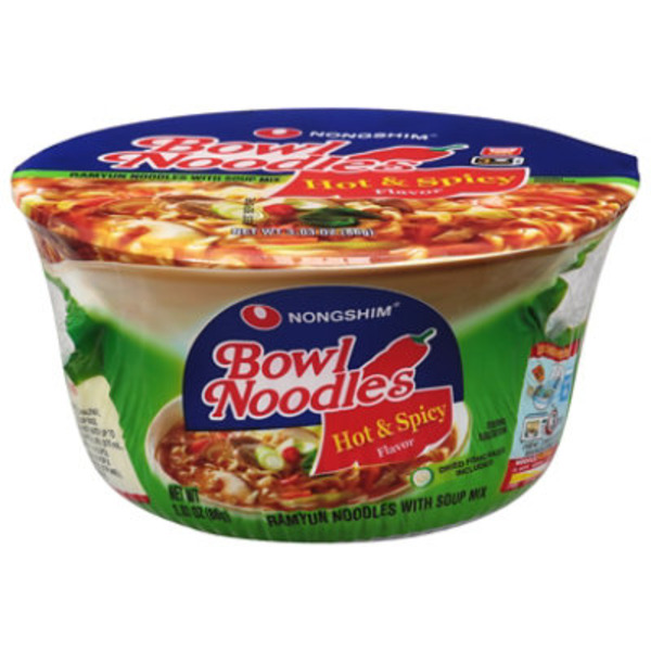 Nongshim Bowl Noodles Hot & Spicy Flavor