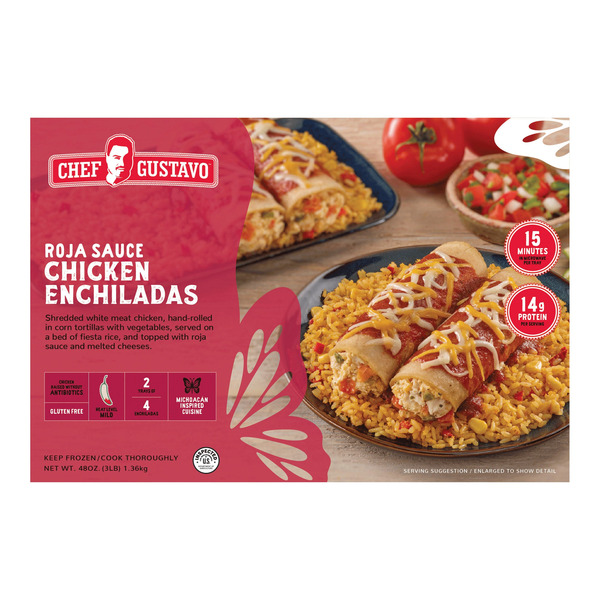 Chef Gustavo Roja Sauce Chicken Enchiladas, 24 oz, 2-count