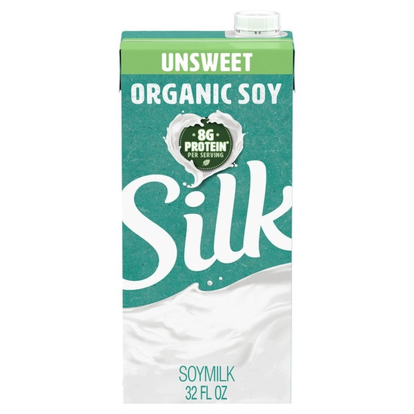 Silk Soy Milk, Organic Unsweet, Shelf Stable, Dairy Free, Lactose