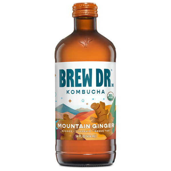Brew Dr. Kombucha Mountain Ginger, Organic Kombucha Same-Day