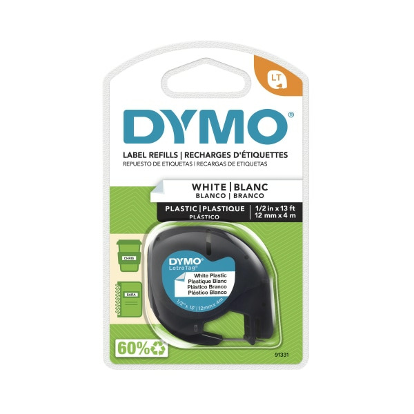 DYMO Label Refills Recharges, White, Plastic