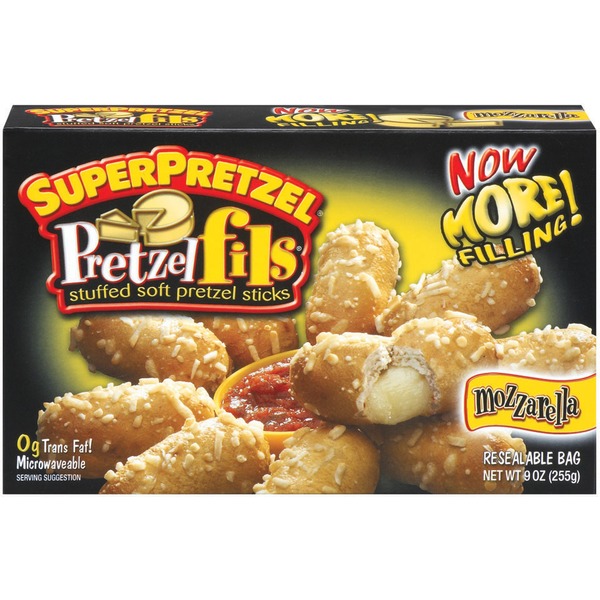 SuperPretzel Mozzarella Stuffed Soft Pretzel Sticks Pretzelfils (9 oz