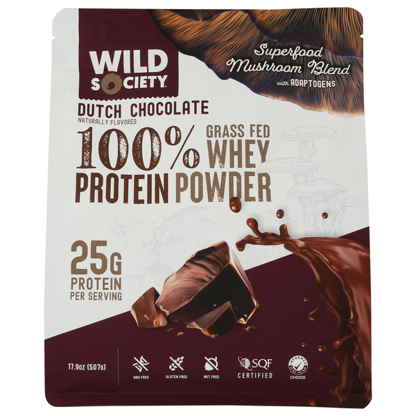 Wild Society Nutrition Dutch Chocolate Whey Protein Powder Same