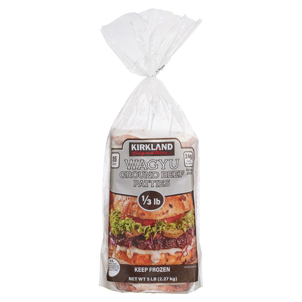 Kirkland Signature Wagyu Ground Beef Patties, 1/3 lbs, 15-count