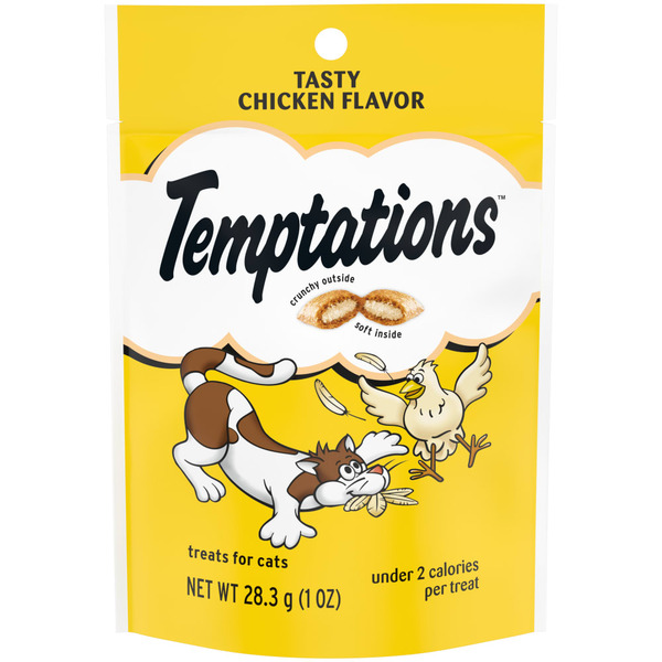 TEMPTATIONS Classic Crunchy and Soft Cat Treats Tasty Chicken