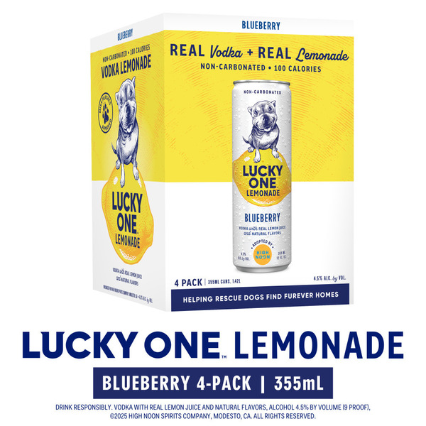 Lucky One Vodka Lemonade Blueberry 4 Pack Same-Day Delivery or