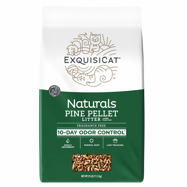 Exquisicat Unscented, Low Dust, Low Tracking Naturals Multi Pine Pellet Cat Litter