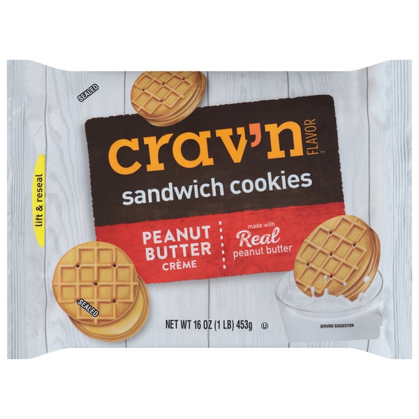 Crav'n Flavor Peanut Butter Creme Sandwich Cookies