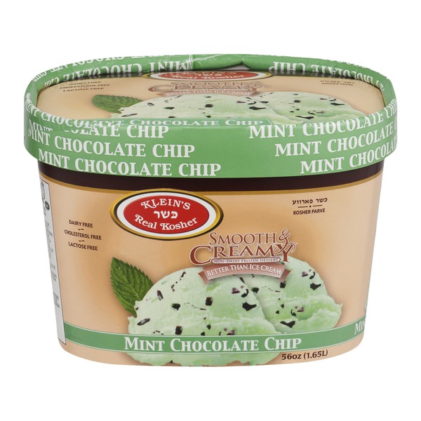 Klein S Real Kosher Smooth Creamy Non Dairy Frozen Dessert Mint Chocolate Chip 56 Oz Instacart