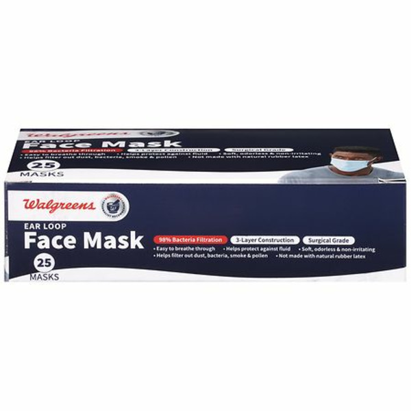 Walgreens Surgical 3-Ply Ear Loop Face Mask Same-Day Delivery | Instacart