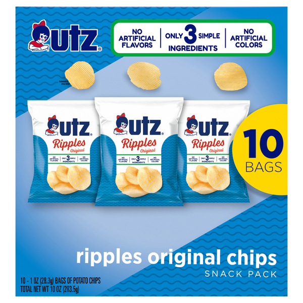 Utz Ripples Original Potato Chips Snack Pack Same-Day Delivery or ...