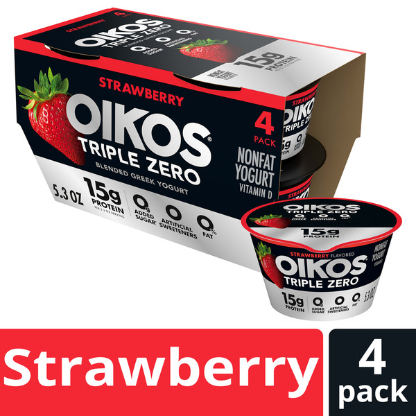 Oikos Triple Zero Strawberry Greek Yogurt Same-Day Delivery or