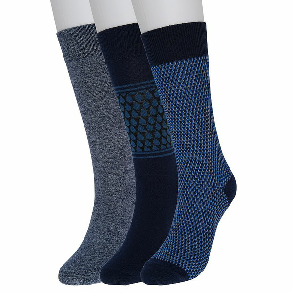 Sonoma Goods For Life Men's Sonoma Goods For Life® 3-pack Casual Active Socks, Size: 7-12, Navy Textures