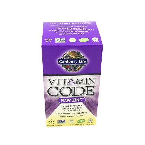 Garden Of Life Raw Zinc 30 Mg High Potency Whole Food Zinc With Vitamin
