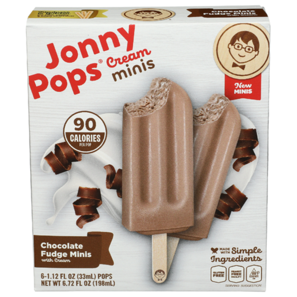 Jonny Pops Chocolate Fudge With Cream Mini Frozen Pops 6 Pack