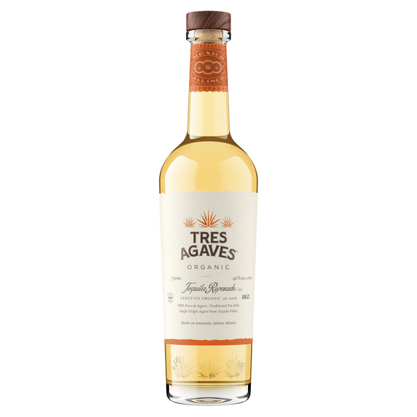 Tres Agaves Organic Reposado Amatitan Tequila, 750 ml Glass Bottle