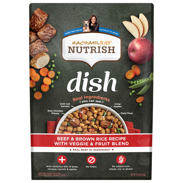 Rachael Ray Nutrish Dish Beef & Brown Rice Recipe With Veggie & Fruit Blend Dry Dog Food