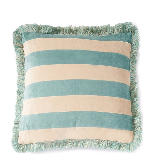 Southern Living Reversible Pieced Velvet Trellis Fringed Decorative Square Pillow