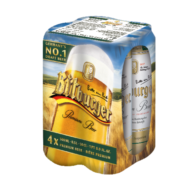 Bitburger Beer 4 Pack Bottles
