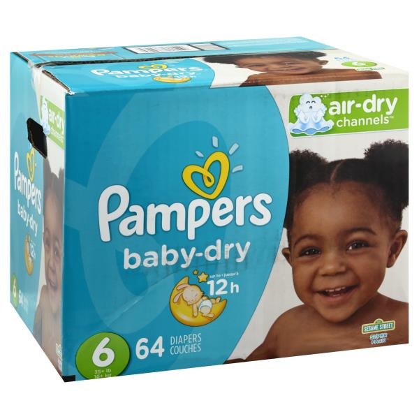 box of pampers size 6