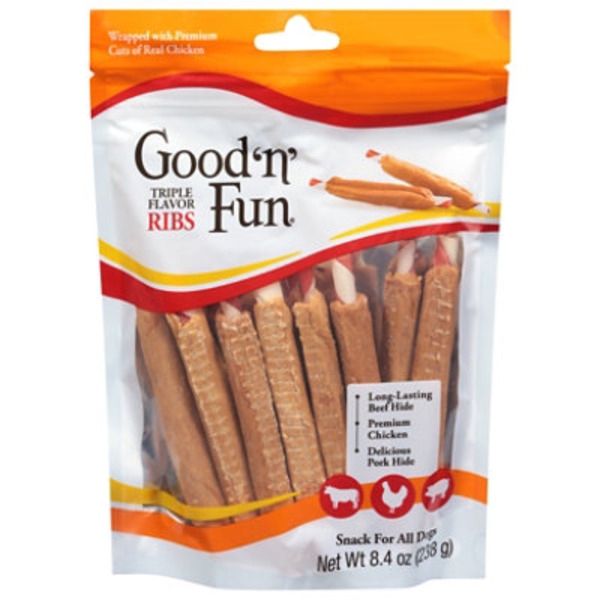 Healthy Hide Dog Treats, Triple Flavor Ribs