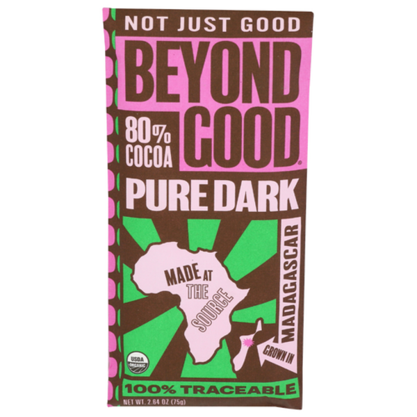 Beyond Good By Madecasse Organic 80% Cocoa Pure Dark Chocolate Bar