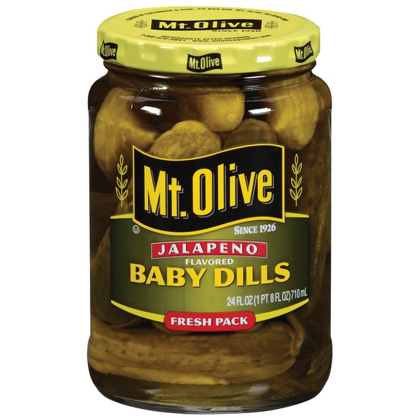 Mt. Olive Baby Dills Jalapeno Flavored Fresh Pack Pickles (24 fl oz