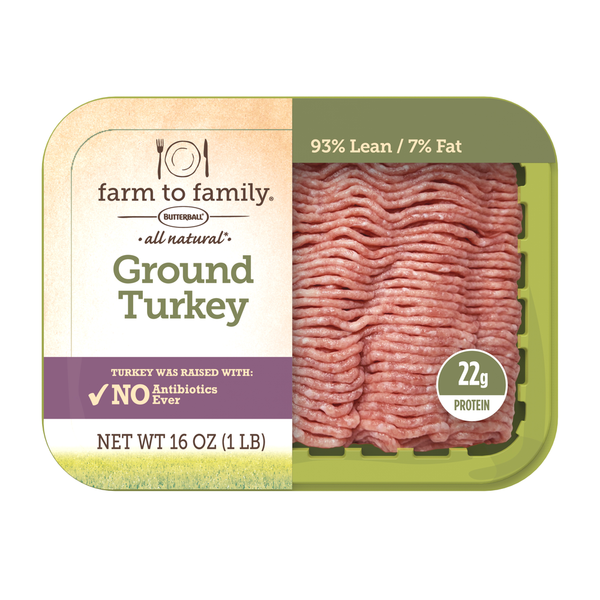 Butterball 93% Lean/7% Fat All Natural Ground Turkey