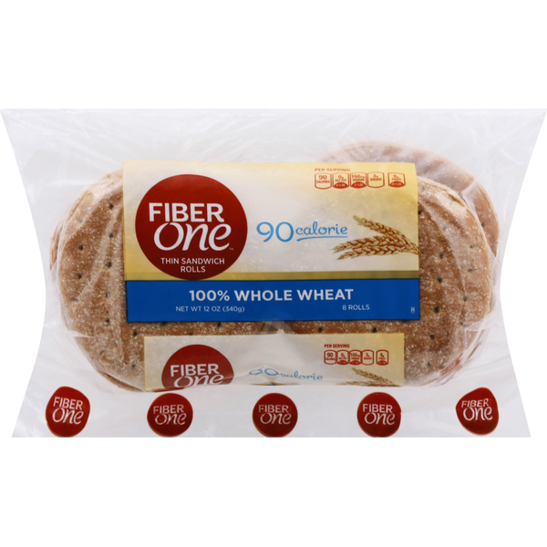 Fiber One 100 Whole Wheat Thin Sandwich Rolls (8 each) Instacart