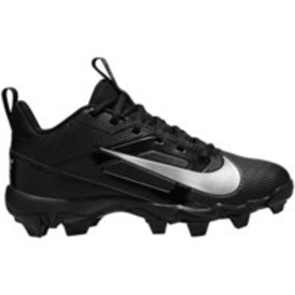 Nike Kids' Alpha Menace 4 Shark Football Cleats, Size 3.0, Wide/2E - Black/Metallic Silver